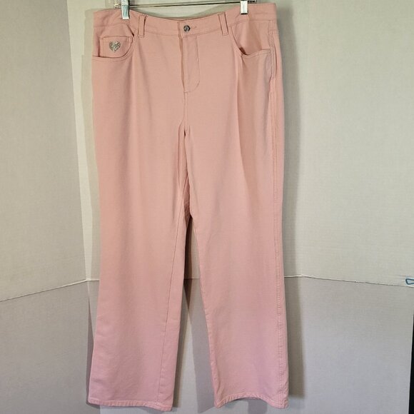 Dream Jeannes by Quacker Factory Women's Jeans Size 16 Pastel Pink - Picture 1 of 11